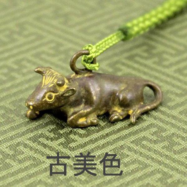 干支 根付（黄銅製 ）丑・牛・うし・ウシ 座牛 : 京都工芸舎 Yahoo!店