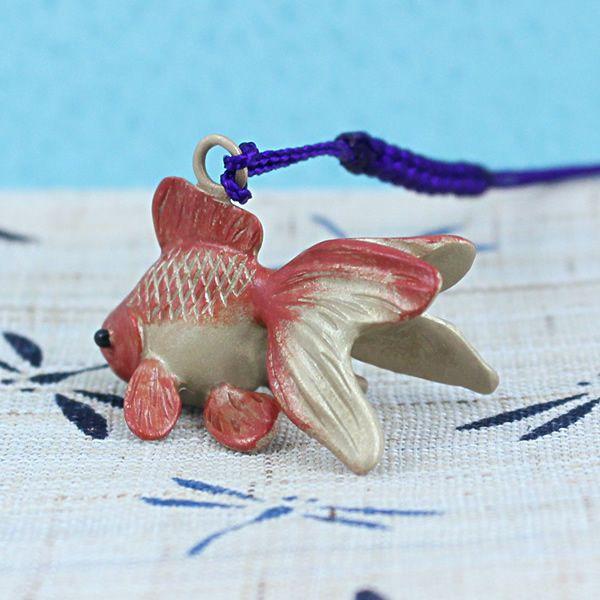 根付（黄銅製）金魚・きんぎょ・キンギョ 大 : 京都工芸舎 Yahoo!店