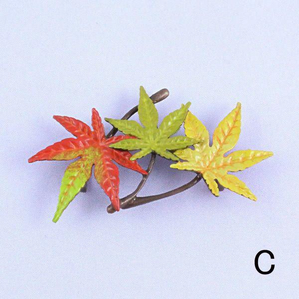 帯留（黄銅製） 紅葉・もみじ 三葉 : 京都工芸舎 Yahoo!店 - 通販