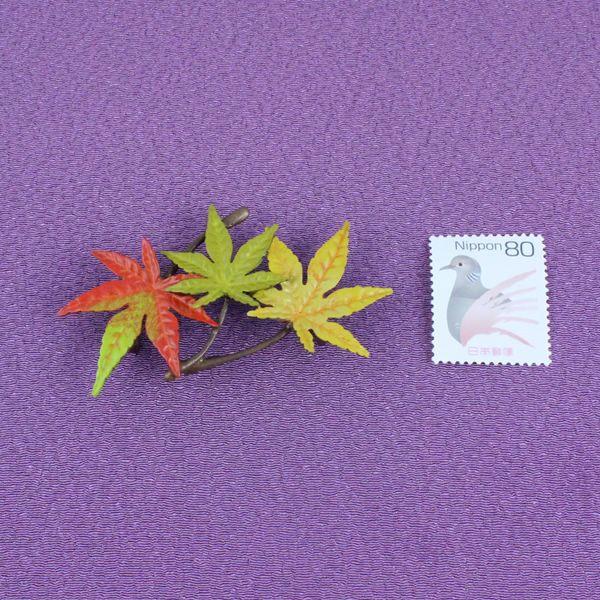 帯留（黄銅製） 紅葉・もみじ 三葉 : 京都工芸舎 Yahoo!店 - 通販