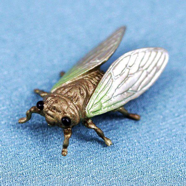 タックピン・ラベルピン・ブローチ（黄銅製）蝉・蜩 せみ・ひぐらし