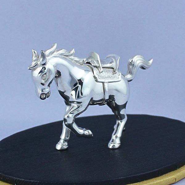 イタリア製アンティーク純銀 馬の置物 2点セット 銀製 彫刻 【公式通販】