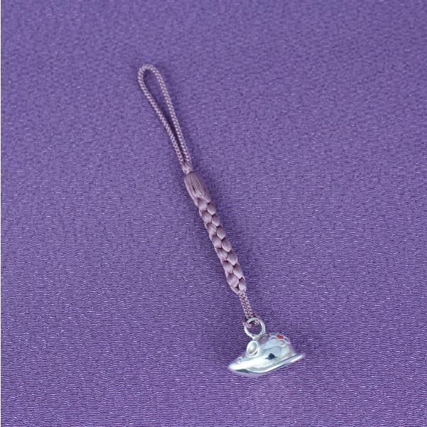 干支 根付（銀製）子・鼠・ねずみ・ネズミ デフォルメ 梅模様 彩色