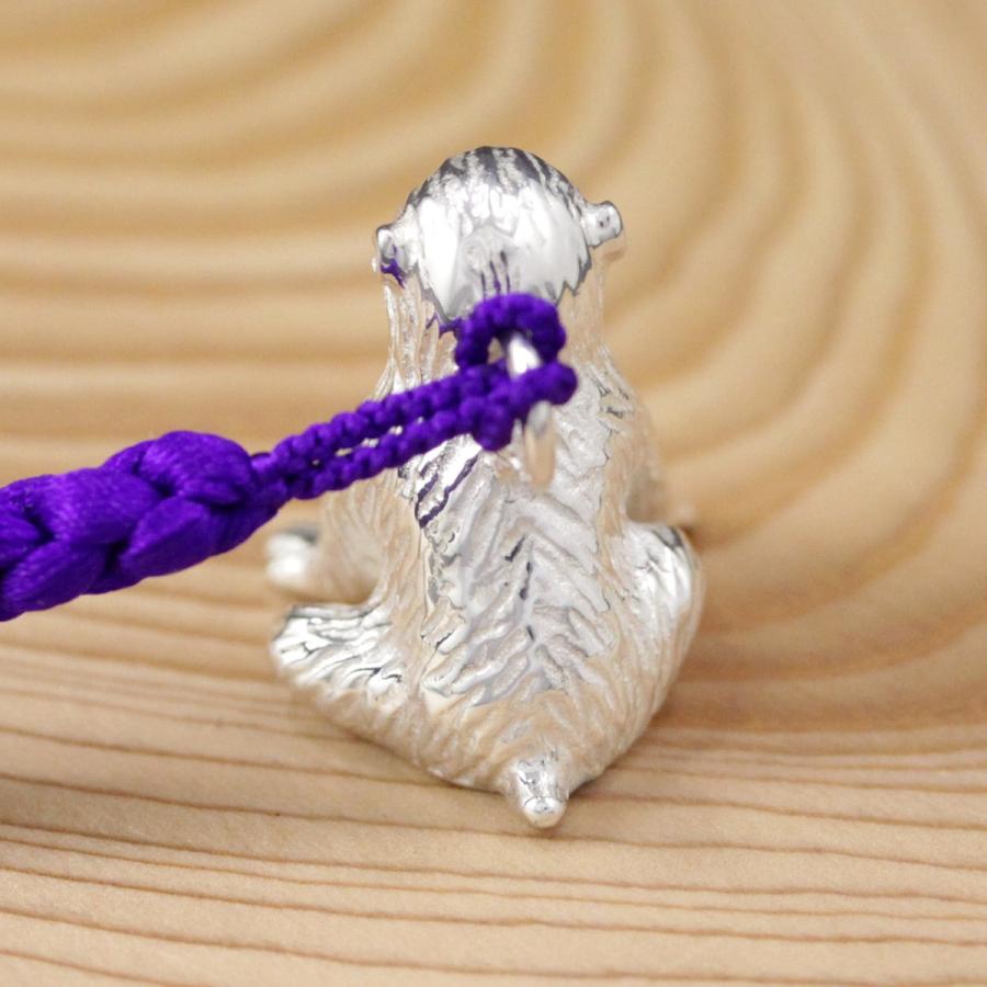 干支 根付（銀製）申・猿・さる・サル 子猿 座 : 京都工芸舎 Yahoo!店