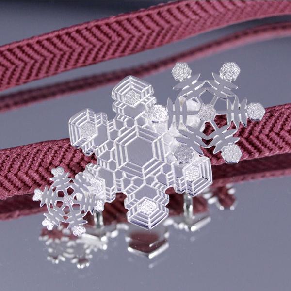帯留（銀製）雪の結晶 雪華・ゆきはな 三華 Bの画像