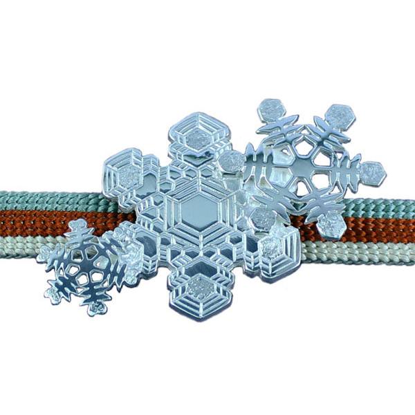 帯留（銀製）雪の結晶 雪華・ゆきはな 三華 Bの画像