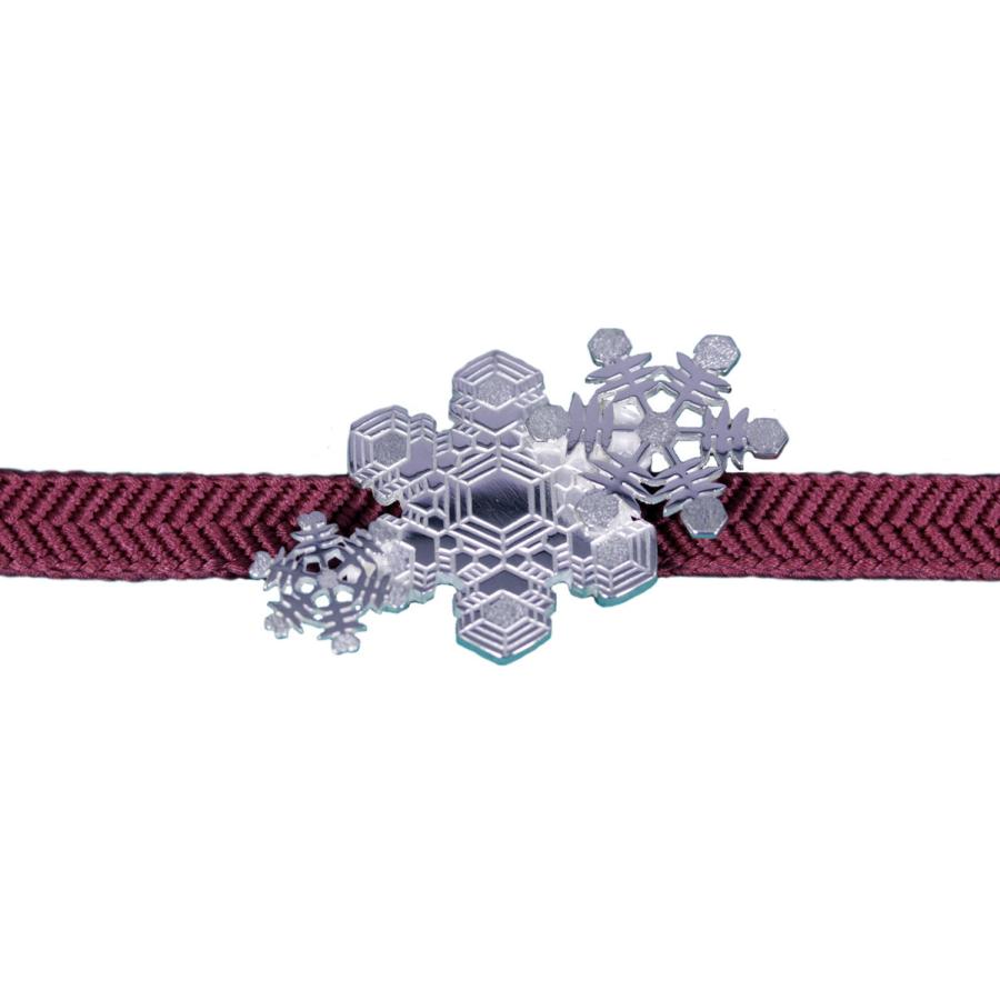 帯留（銀製）雪の結晶 雪華・ゆきはな 三華 Bの画像