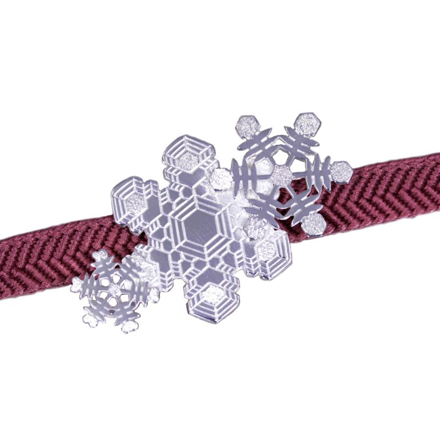帯留（銀製）雪の結晶 雪華・ゆきはな 三華 Bの画像