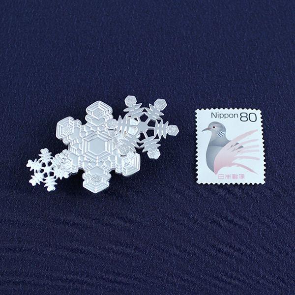 帯留（銀製）雪の結晶 雪華・ゆきはな 三華 Bの画像