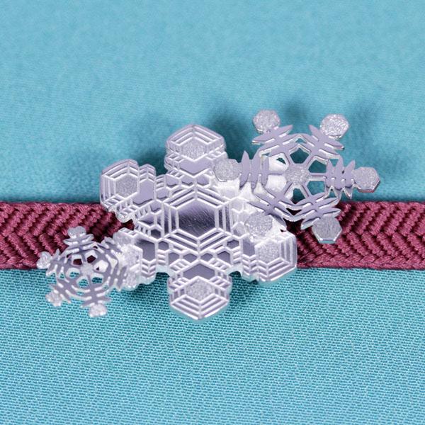 帯留（銀製）雪の結晶 雪華・ゆきはな 三華 Bの画像