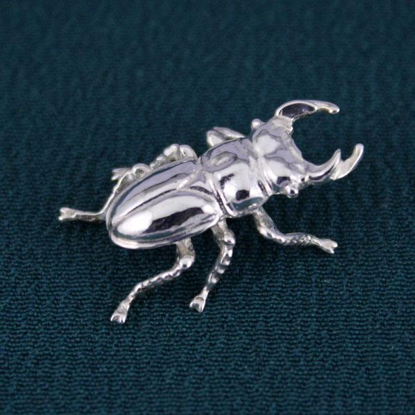 大人のための昆虫採集　完成版　シルバー製　タイタック、ブローチ ネクタイピン・タイタック・ネクタイ留（銀製）くわがた虫・クワガタ虫