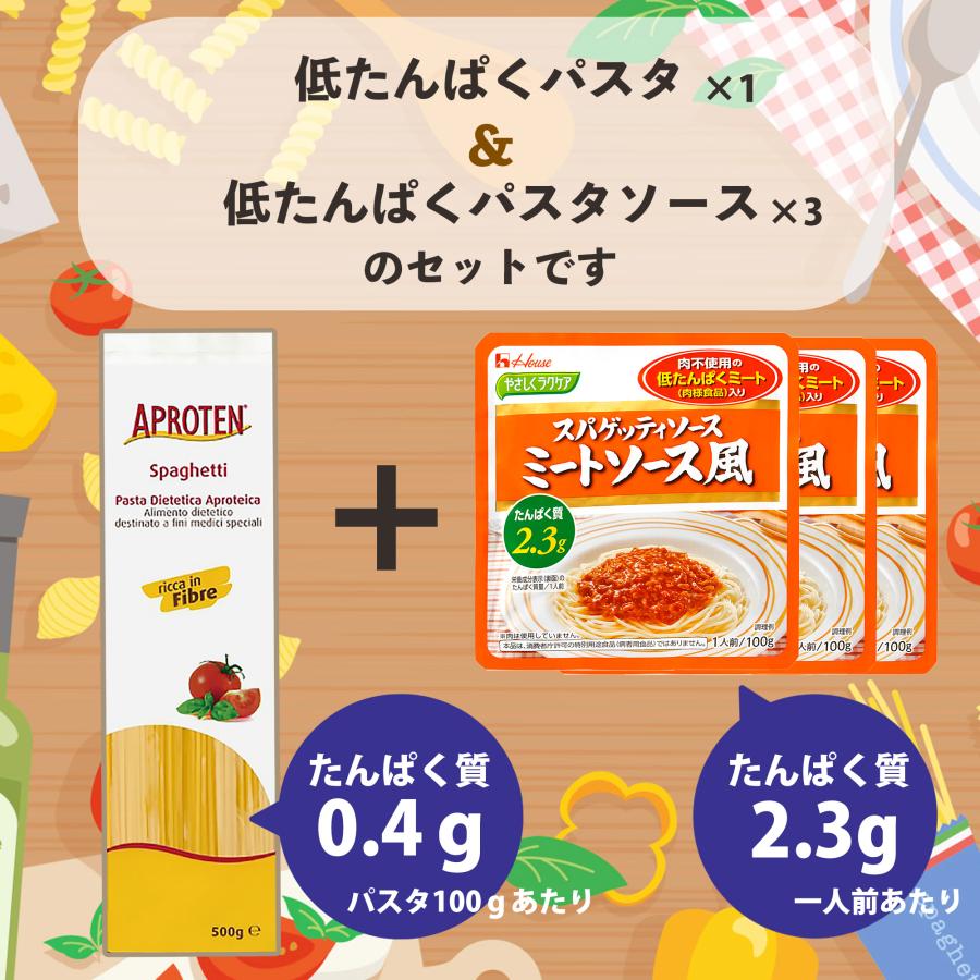 ハウス食品 低たんぱく麺 腎臓病食 パスタセット 低タンパク 減塩