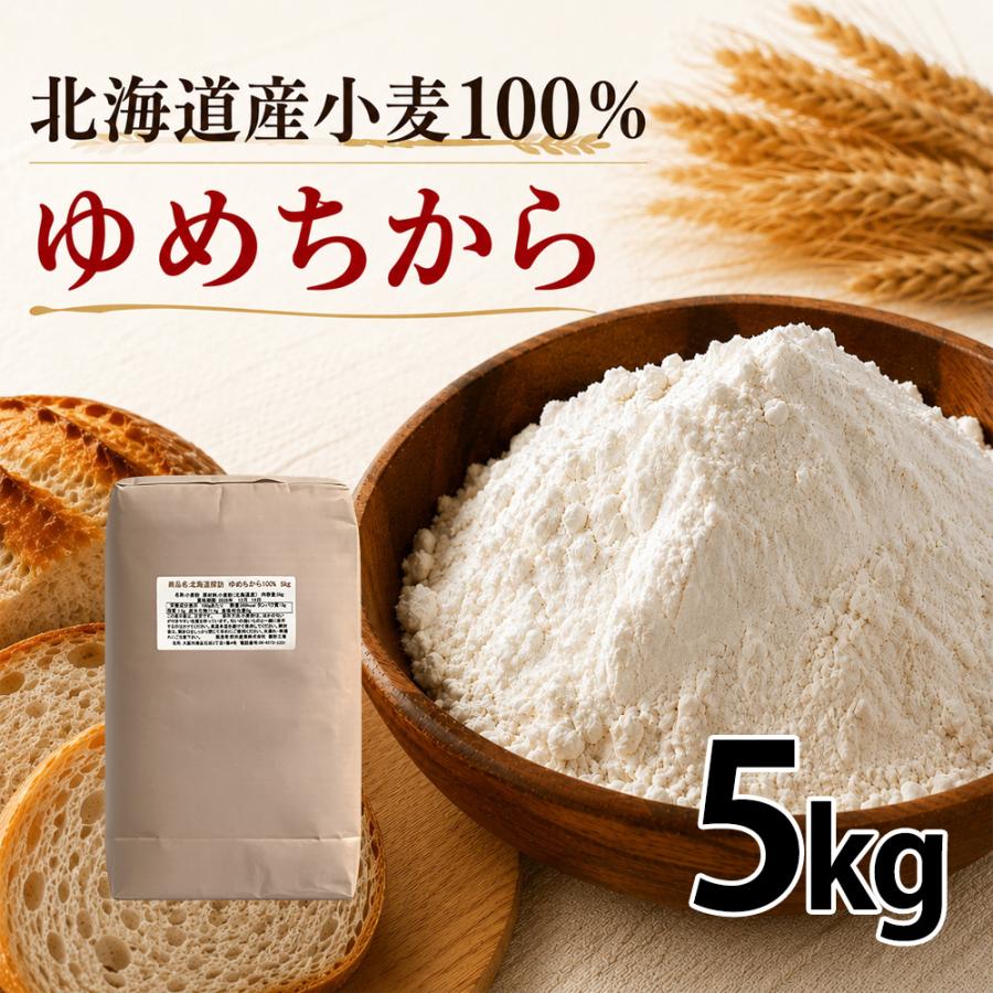 【賞味期限：26.12.14】 前田産業 ゆめちから 5kg 北海道産小麦100% 国産小麦 ホームベーカリー 食パン 製菓用 製パン用 お菓子 製菓製パン材料 パン作り | 