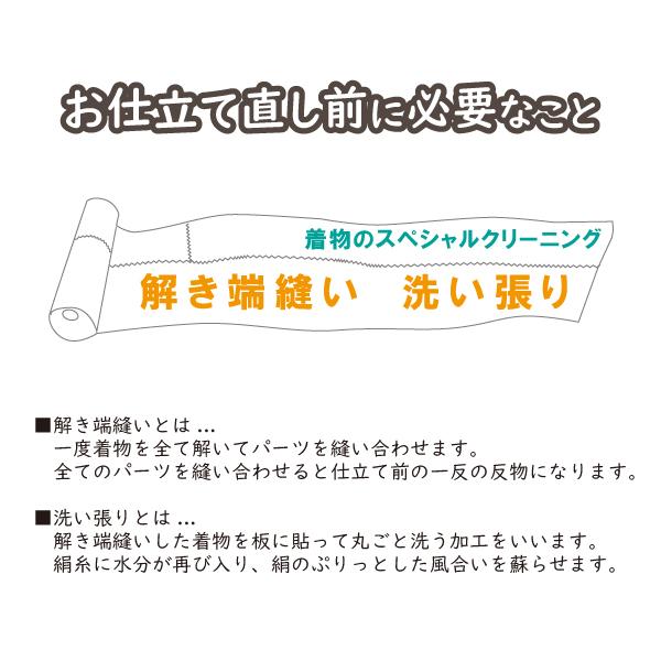 着物 仕立て直し 訪問着 リフォーム ハイテクミシン(袷) 洗い張り 胴裏地 八掛 全部セット 悉皆屋｜kyotootenba｜07