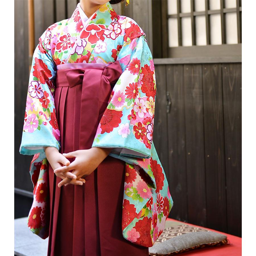 京都瑠璃雛菊 卒業式 袴 小学校 小学生 翡翠(ひすい) はかま きもの