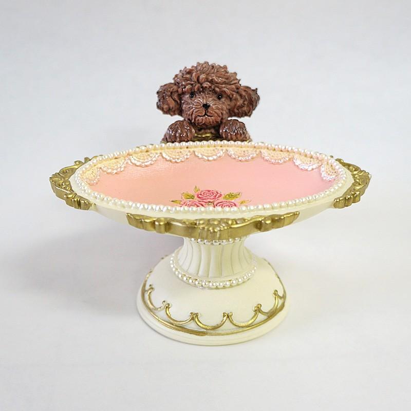 トイプードル ＆ 薔薇 アクセサリートレー 玄関 姫系 雑貨 バラ 母の日