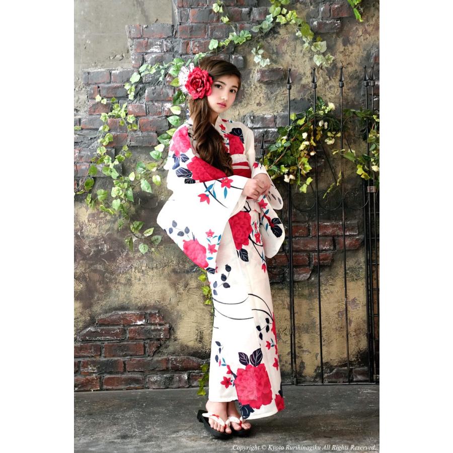 京都瑠璃雛菊 浴衣 セット レディース ジュニア 浴衣セット 2点セット