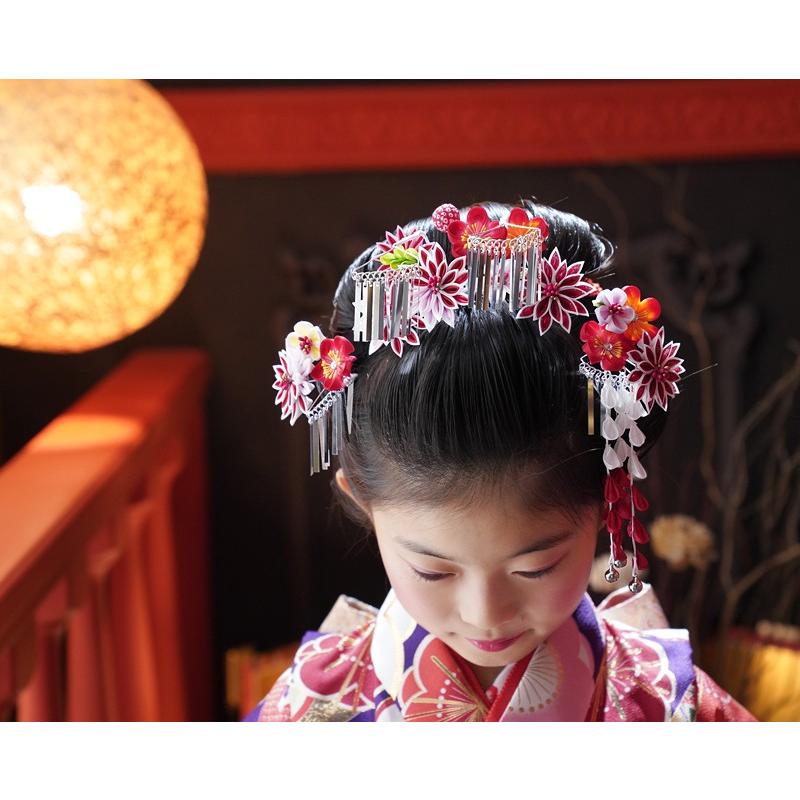 京都瑠璃雛菊 七五三 髪飾り 7歳 七歳 日本髪 3点セット 「菊 京都瑠璃雛菊 七五三 髪飾り 7歳 七歳 日本髪 3点セット 「菊
