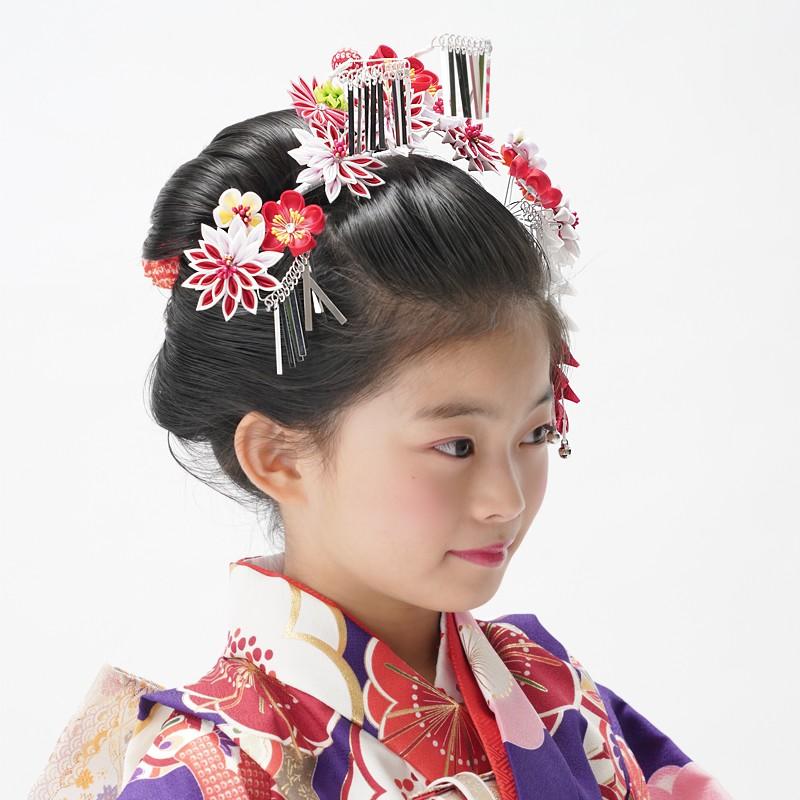 京都瑠璃雛菊 七五三 髪飾り 7歳 七歳 日本髪 3点セット 「菊 京都瑠璃雛菊 七五三 髪飾り 7歳 七歳 日本髪 3点セット 「菊