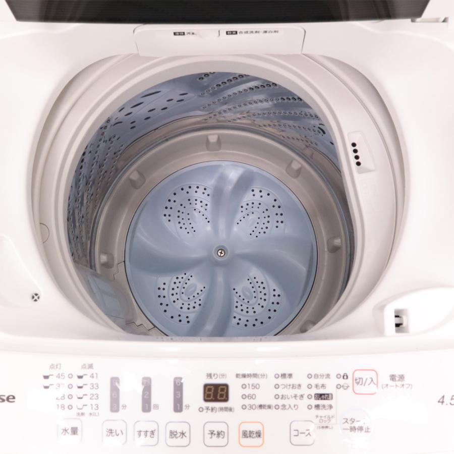 【格安・大阪府無料配送】 Hisense 洗濯機　HW-E4502 R-290 ハイセンス（HISENSE） 分解洗浄済み 中古 洗濯機 一人暮らし 4.5kg