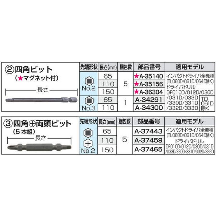 マキタ（makita） 四角ビットセット品 (5本組) A-36310 : ヤマムラ本店