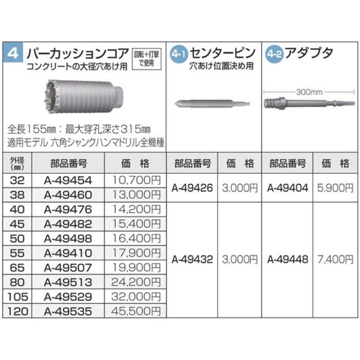 マキタ パーカッションコア ８０ｍｍ Ａ−４９５１３ : a-49513