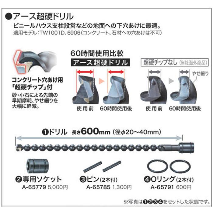 マキタ　アース超硬ドリル A-65844 径25mm／全長600mm　インパクトレンチ　6906 TW001G TW1001D用　ビニールハウスの穴開けに マキタ アース超硬ドリル A-65844 径25mm／全長600mm インパクトレンチ