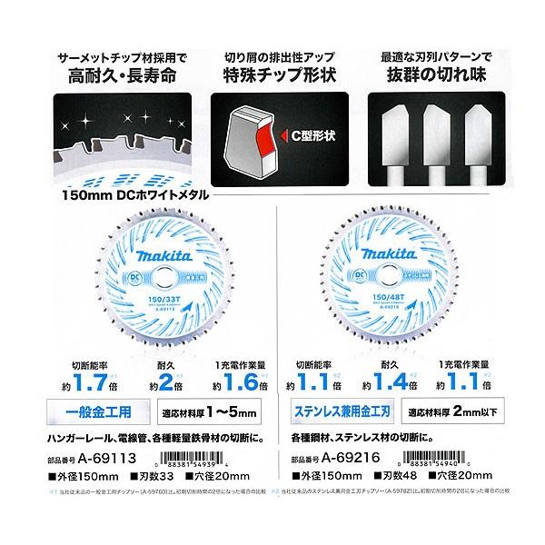 マキタ（makita） 150mm DCホワイトメタル 一般金工用 A-69113 