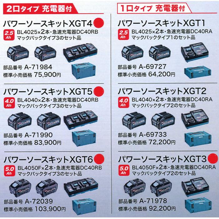 マキタ) パワーソースキット XGT4 A-71984 バッテリBL4025x2本+2口急速充電器DC40RB+マックパックタイプ3付 40Vmax対応 makita マキタ(makita) 40Vmax パワーソースキット(2口タイプ充電器付) XGT4(A-71984)