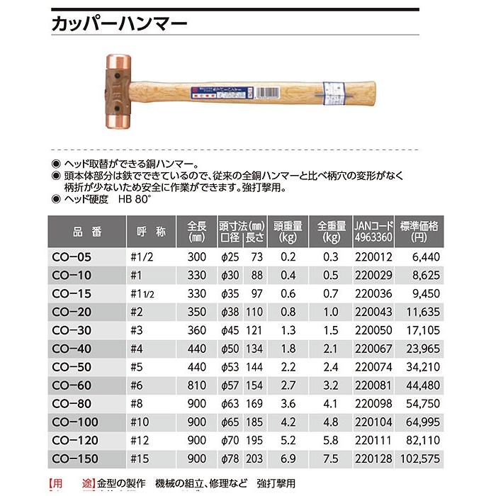 品質のいい ＯＨ カッパーハンマー＃１５ CO150 kead.al