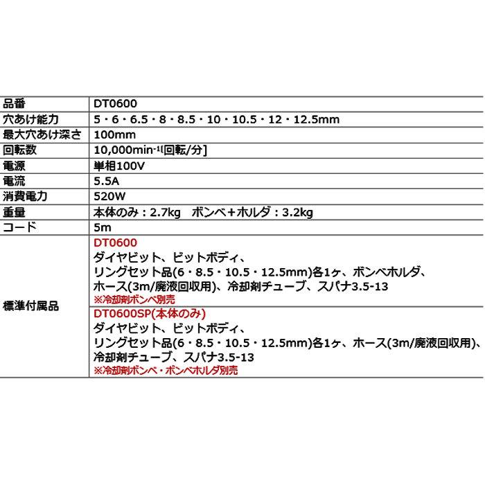 マキタ ダイヤテックドリル DT0600 (冷却剤ボンベ別売)｜kyotoyamamura｜03
