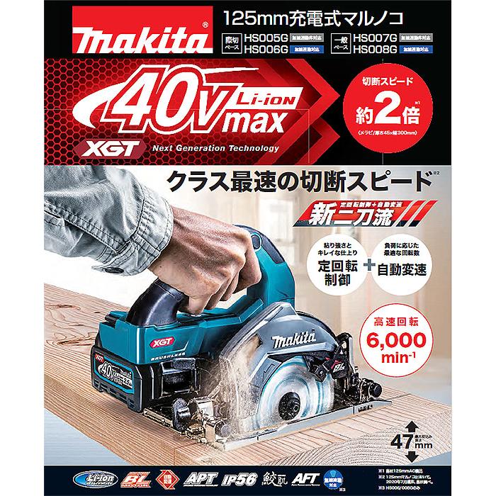 マキタ（makita） 40V 充電式マルノコ HS005GRDX 125mm 際切り