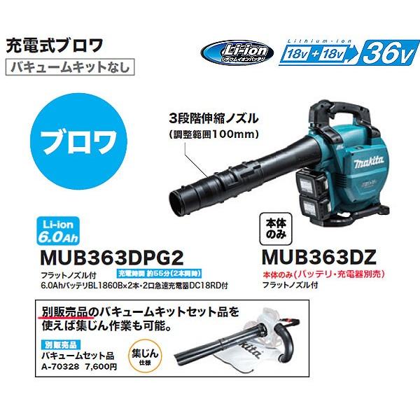 マキタ 36V 充電式ブロワ MUB363DZ 集じん機能付 本体のみ(バッテリ