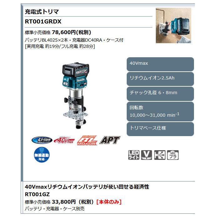 マキタ 40V 充電式トリマ RT001GZ トリマベース仕様 本体のみ(バッテリ 