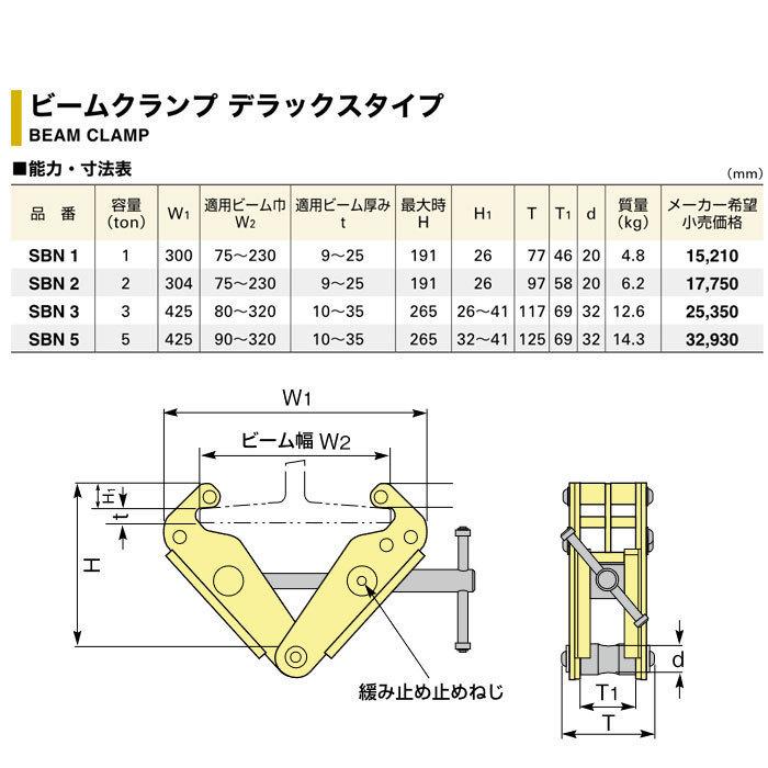 60 Off スーパーツール ビームクランプ デラックスタイプ Sbn3 容量3ton 高質で安価 Zoetalentsolutions Com