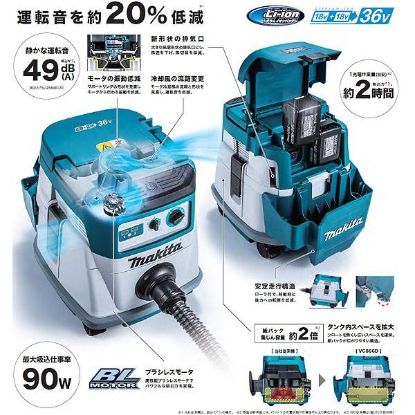 マキタ（makita） 36V 充電式ドライクリーナ 乾式専用 8L VC866DZ 本体
