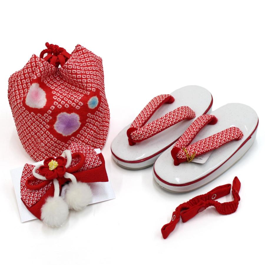 七五三 被布セット 3歳用 三歳 女の子 白 ピンク かわいい 絞り風 古典柄 着物 小物 フルセット