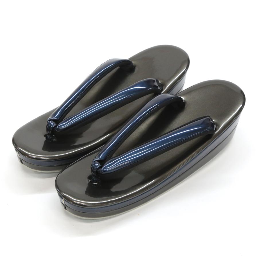 振袖用 草履 バッグ セット ネイビー 紺 青 ブルー ダークグレー 無地