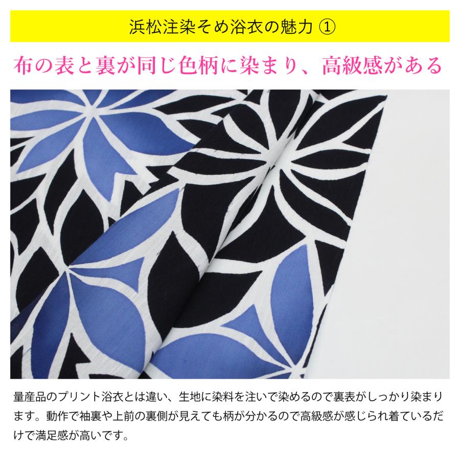 浴衣 反物 生地 耳付き 耳あり 青 紺 水色 花 菊 流水 和紙ゆかた 日本 