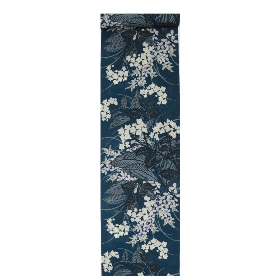 UNSODO 浴衣 反物 レディース 日本製 耳あり 耳付き 綿紅梅 芸艸堂 青緑 鉄色 秋草 萩 ゆかた 生地 女性用 本格 高級 国産 教材用にも 大人_1