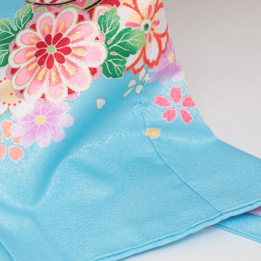 洗える お宮参り着物 女の子 産着 初着 赤ちゃん 着物 和服 水色