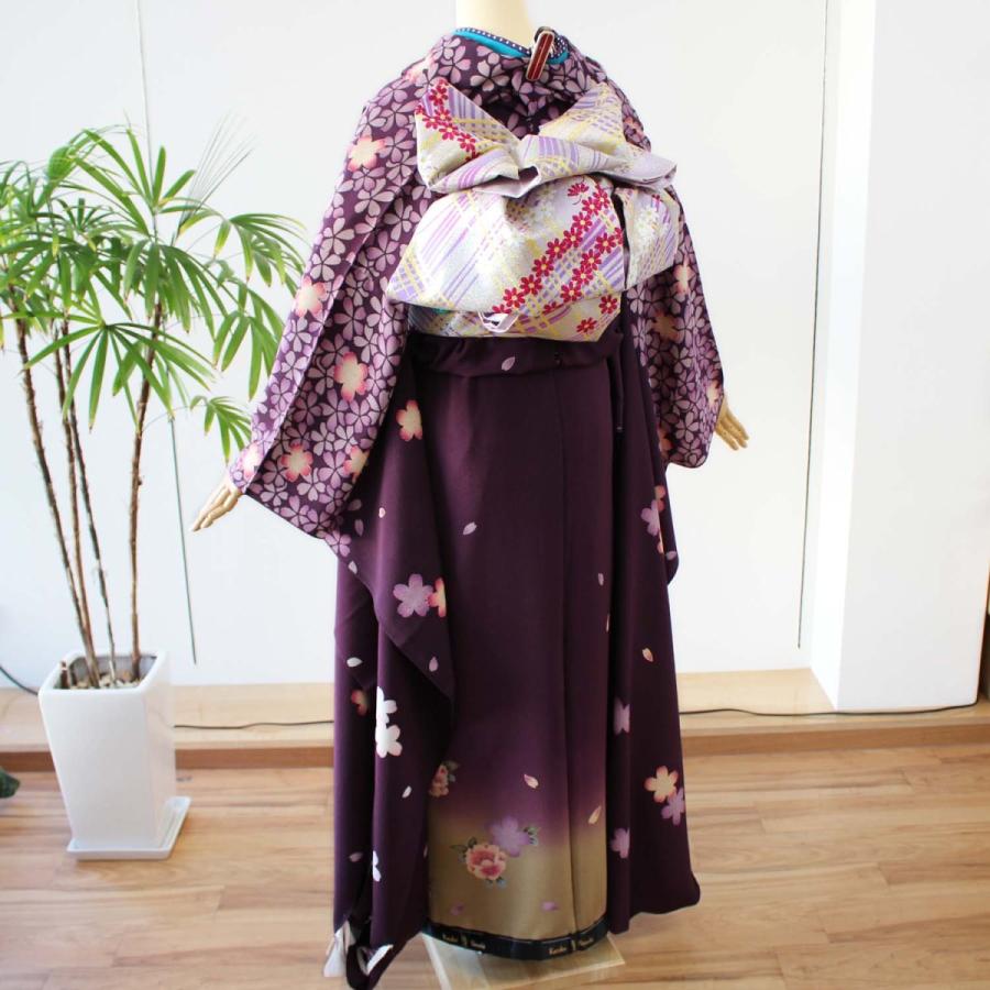 振袖 正絹 格安 新品 仮絵羽 生地 単品 未仕立て品 紫 桜 パープル
