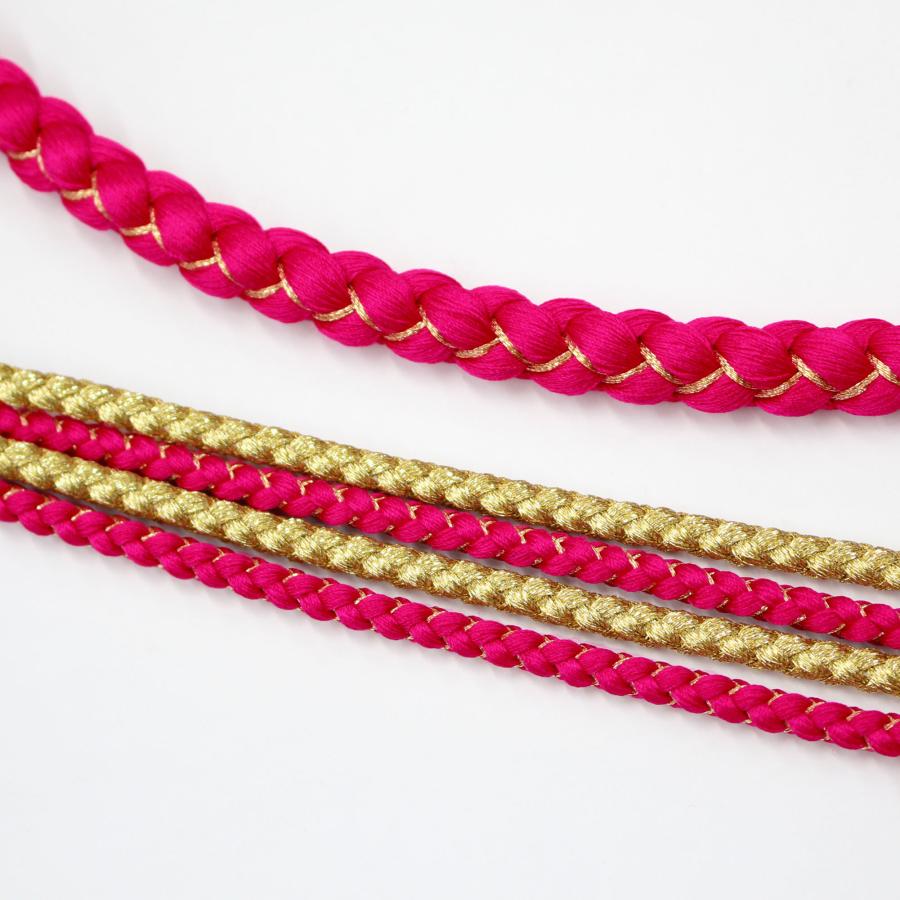 帯締め 振袖用 成人式 パール調飾り付き ピンク No.1 おびじめ