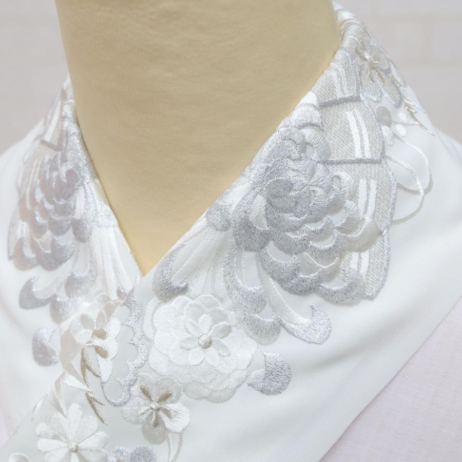 半衿 刺繍 振袖 袴 長襦袢 半襟 銀 シルバー 優しい銀色 刺繍半襟 刺繍