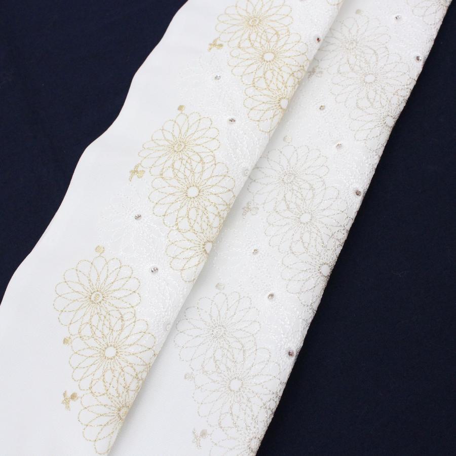 半襟 半衿 刺繍 ラインストーン スワロフスキー 振袖 袴 白 金 半襟 半衿 刺繍 ラインストーン スワロフスキー 振袖 袴 白 金