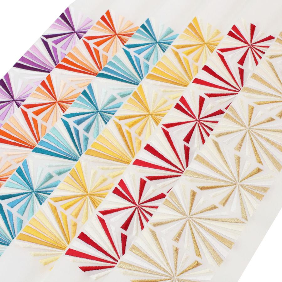 半襟 刺繍 半衿 刺繍衿 振袖 袴 着物 成人式 卒業式 小紋 幾何学柄 赤  