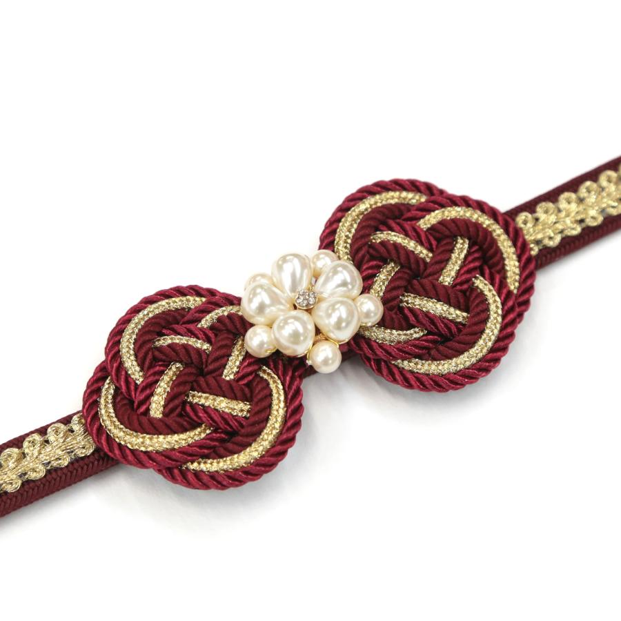 振袖用 帯締め 臙脂 ワインレッド 正絹 日本製 ママ振袖 リメイク 成人