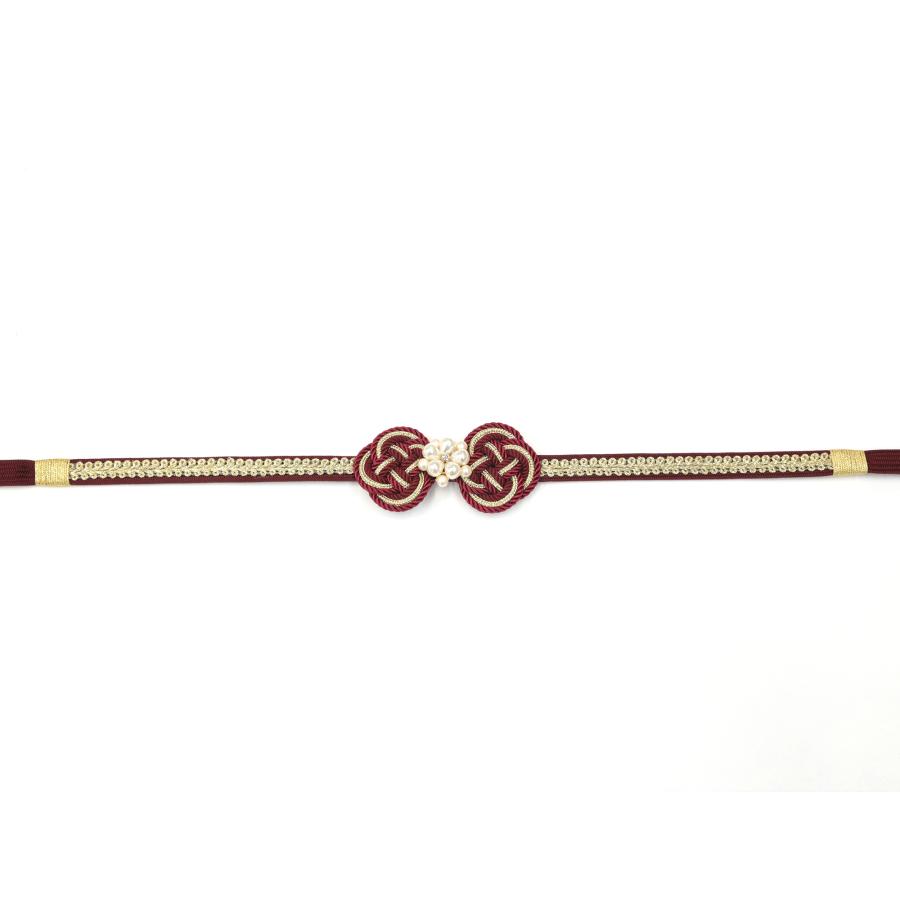 振袖用 帯締め 臙脂 ワインレッド 正絹 日本製 ママ振袖 リメイク 成人