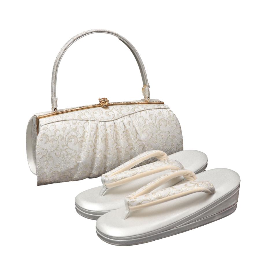 紗織 草履バッグセット 礼装 留袖 訪問着 フォーマル シルバー 白