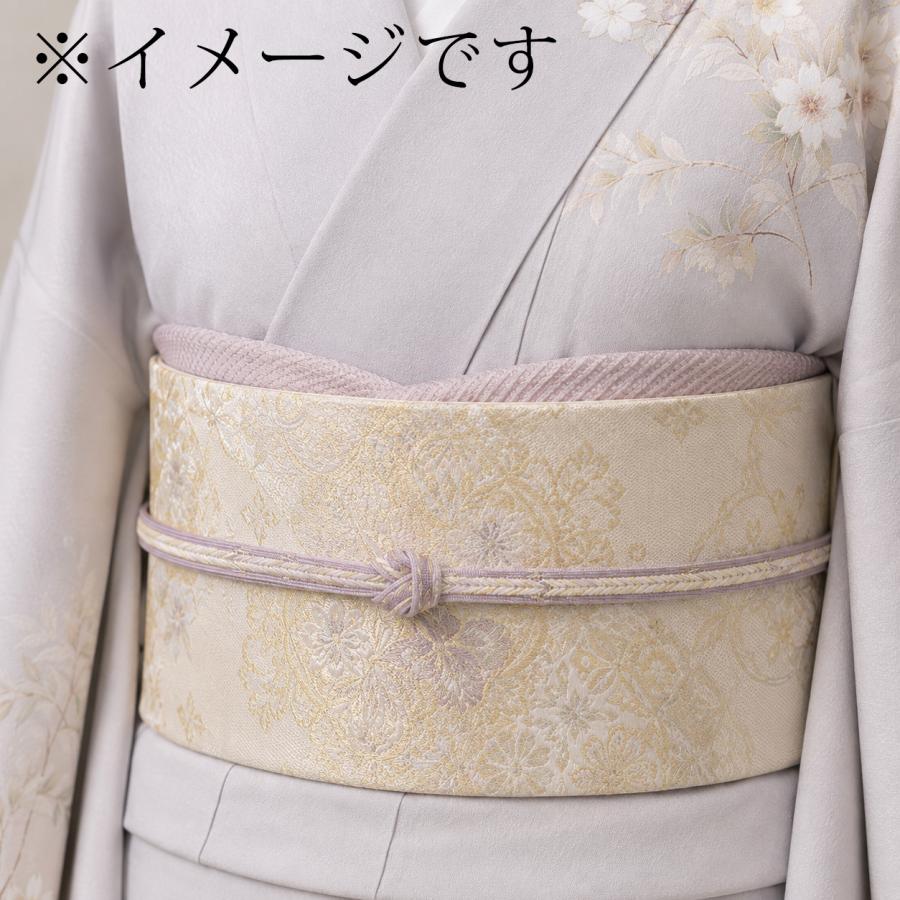衿秀 帯締め フォーマル 正絹 おびじめ 紫 薄紫 パープル 藤色 金糸 